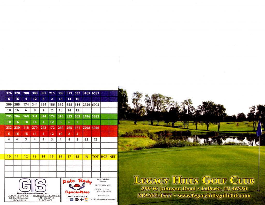 Scorecard Legacy Hills